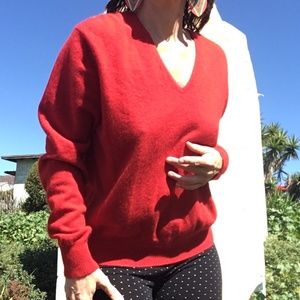 Red cashmere sweater